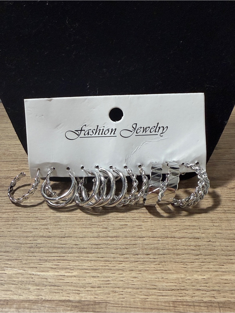 Fashion Jewelry 6 Piece Silver Mixed Hoop & Huggie Earring Set